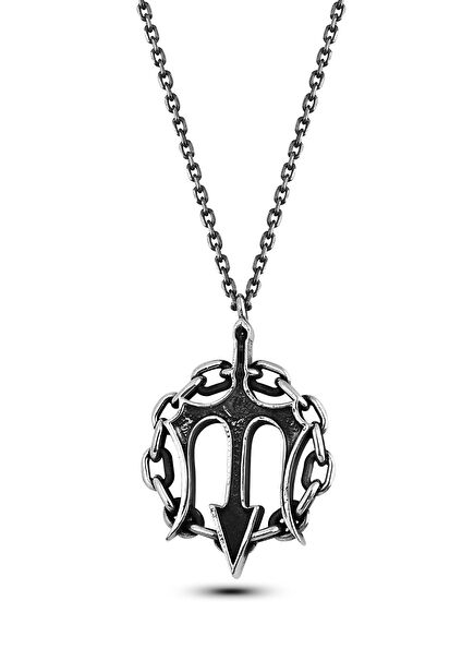 Poseidon's Spear Men's Silver Necklace
